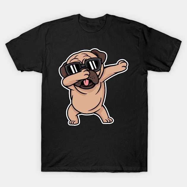 Pug Dabbing Dab Dog T-Shirt by Tengelmaker